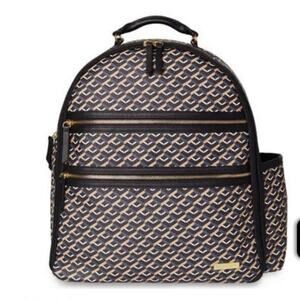 Skip Hop Deco Saffiano Diaper Backpack-Black Pattern‎